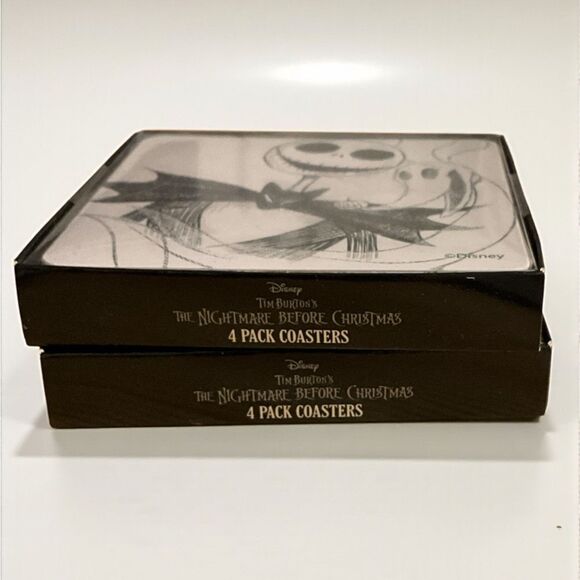 Disney Black and White Jack Skellington Coaster Set - Picture 2 of 2